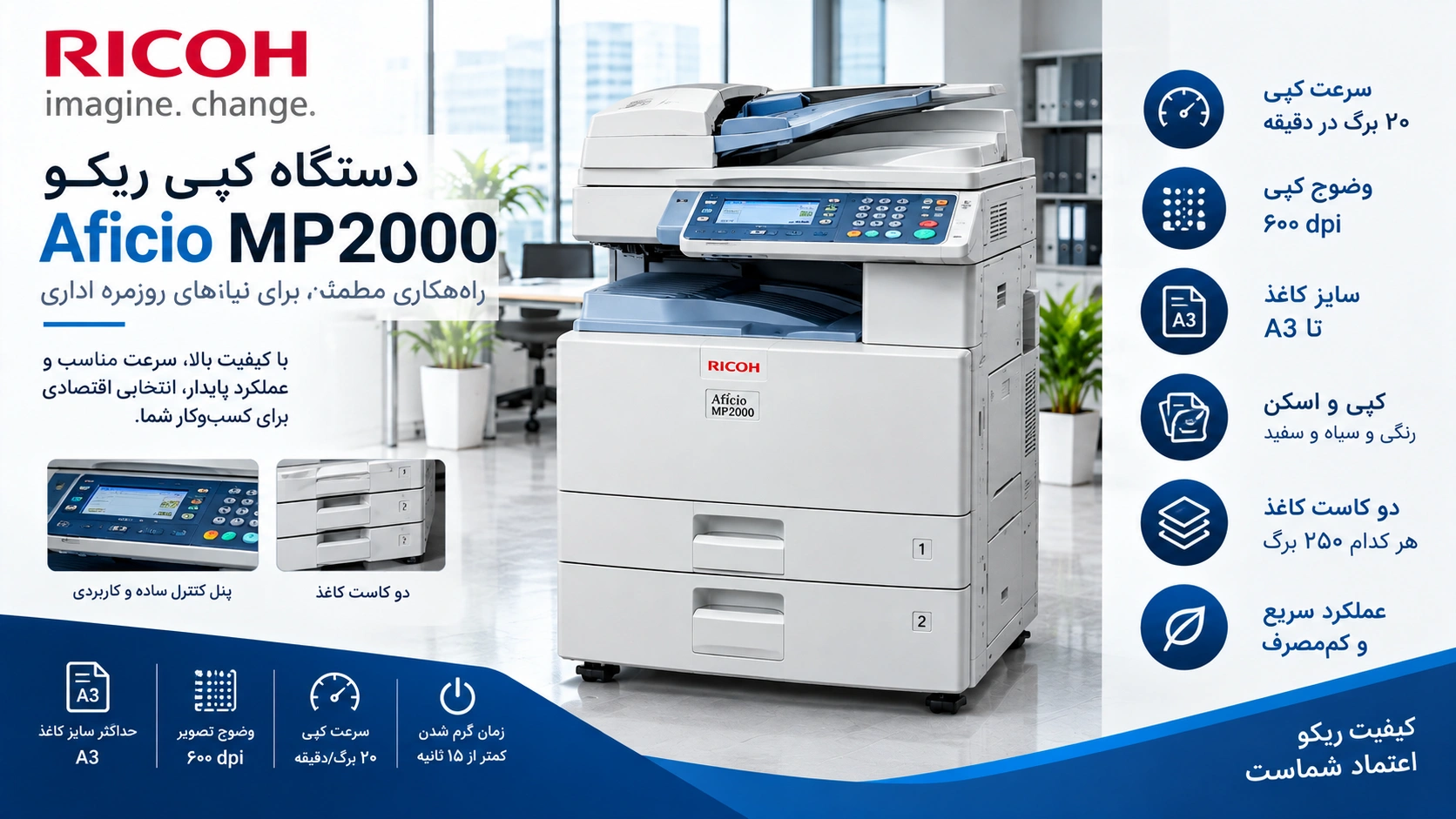 دستگاه کپی ریکو Aficio MP2000